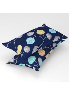 BSB HOME BSB HOME® 100% Cotton 160 TC Small Leaf Printed Double Bedsheets with 2 King Size Pillow Cover, (90X90 Inches, 7 x 7.5 Feet, Blue - Prime Collections  - Image 3