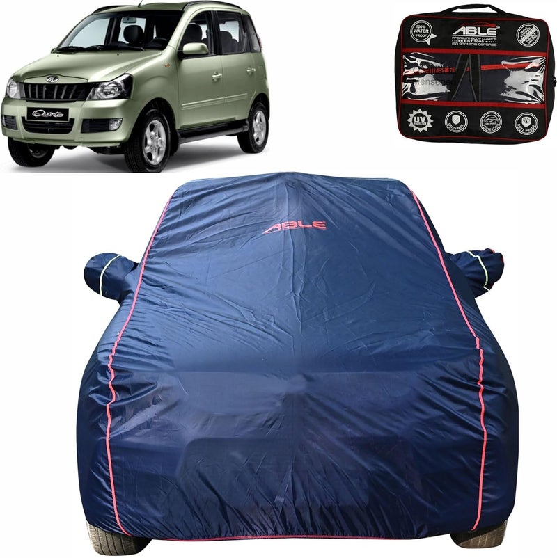 Able Parashuit Blue WR Series Car Body Cover with Mirror Pockets and Driver Door Zipper Compatible for Mahindra QUANTOcar Body Cover (2016 to Till Now Model) - Image 1