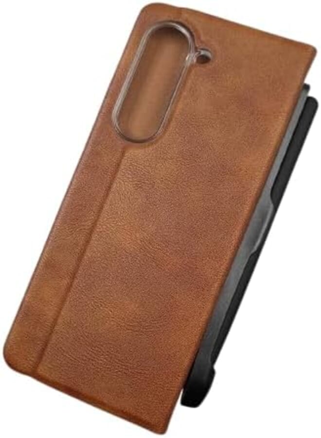 Next Next Store Leather Case, Shockproof, Anti-Scratch, Flip Cover with Attractive and Stylish Design, Perfect Protection for Your Device Compatible with Samsung Galaxy Z Fold 6 (Brown)
