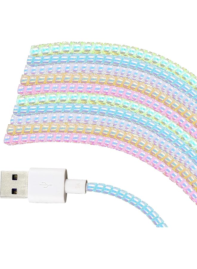 S-TOP 10pcs Cable Protector Animal Proof Wire Repair, Cord Protector for Pets Headphone Saver Spiral Cable Wrap Strain Relief, Cord Sleeve for Phone Cable USB Date Cable 1.4m - Image 1