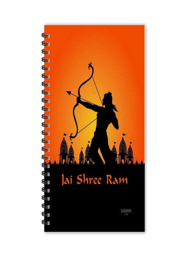 ESCAPER مفكرة إسكيبر بتصميم إلهي، جاي شري رام مع صورة اللورد رام، مسطرة - مقاس A5 - 8.5 × 5.5 بوصة، مفكرة دينية، دفتر ملاحظات، مفكرة للمكتب، مفكرة كهدية - Image 1
