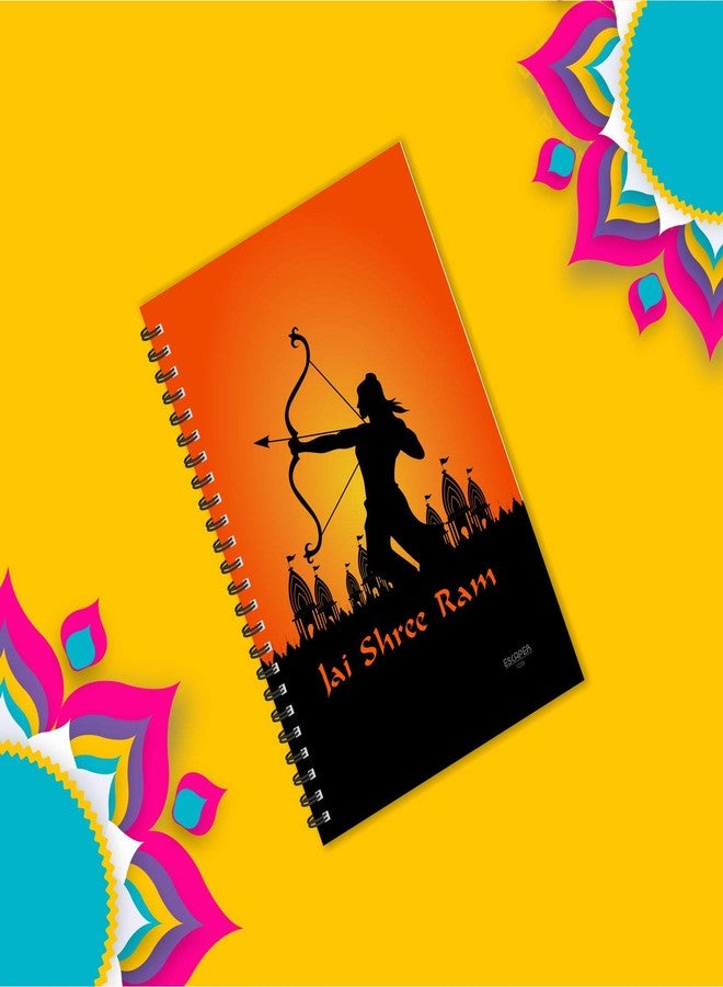 ESCAPER مفكرة إسكيبر بتصميم إلهي، جاي شري رام مع صورة اللورد رام، مسطرة - مقاس A5 - 8.5 × 5.5 بوصة، مفكرة دينية، دفتر ملاحظات، مفكرة للمكتب، مفكرة كهدية - Image 4