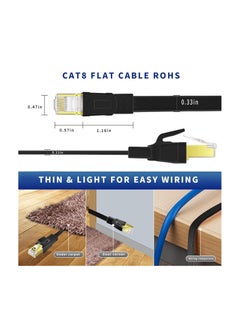 XICEN CAT8 Ethernet Cable, High Speed Heavy Duty Cat8 LAN Network Cable 40Gbps, 2000Mhz with Gold Plated RJ45 Compatible with Gaming Switch PC PS5 PS4 Xbox Modem Router WIFI Extender Patch Panel  - Black (30M)  - Image 3