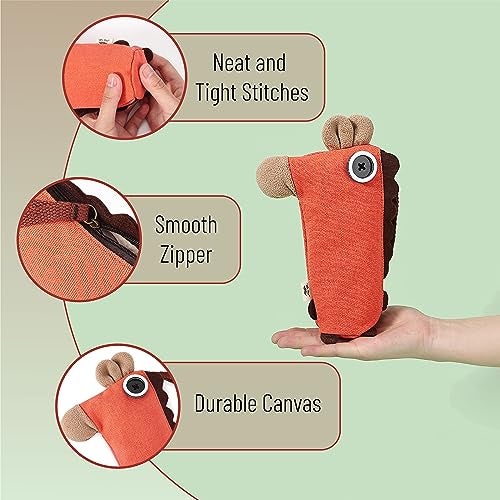Mr. Pen- Standing Pencil Case, Animal Pencil Pouch, Red Donkey, Kids Pencil Case for Kids, Cute Pencil Pouch for Girls and Boys, Pen Case, Pen Pouch - Image 3