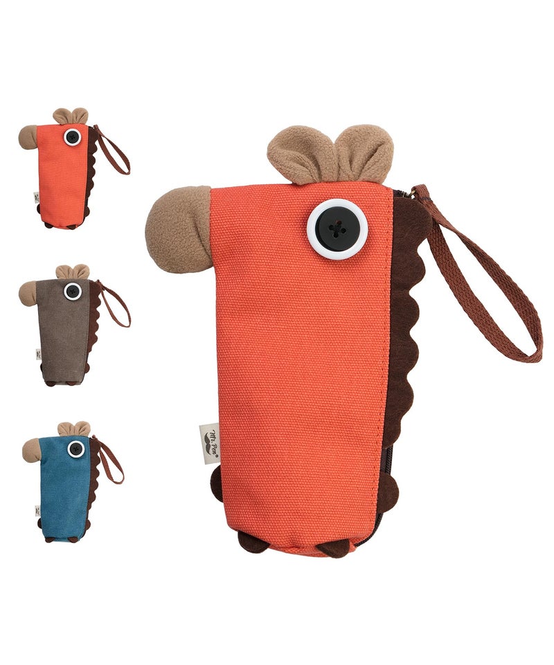Mr. Pen- Standing Pencil Case, Animal Pencil Pouch, Red Donkey, Kids Pencil Case for Kids, Cute Pencil Pouch for Girls and Boys, Pen Case, Pen Pouch - Image 1