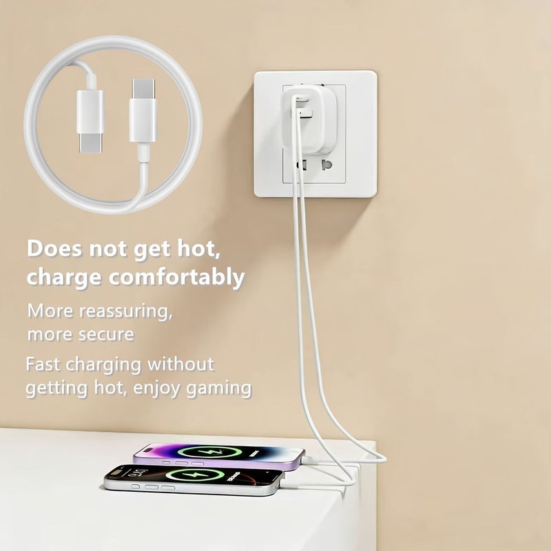 Dual Type-C to USB-C Fast Charging Cable 78.74 Inch 2Pcs PD 20W - Image 5