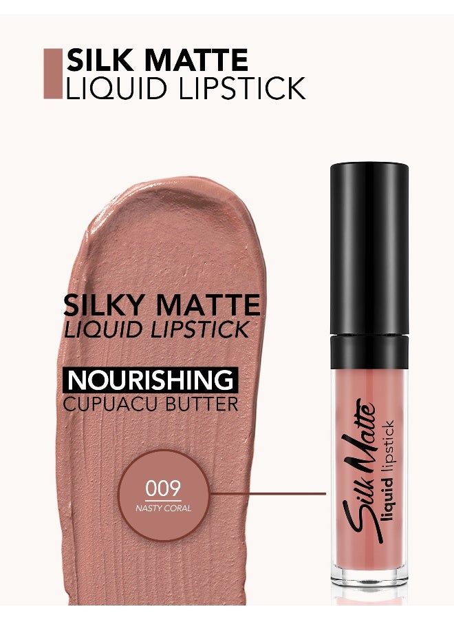 flormar Silk Matte Liquid Lipstick 09 Nasty Coral - Image 4