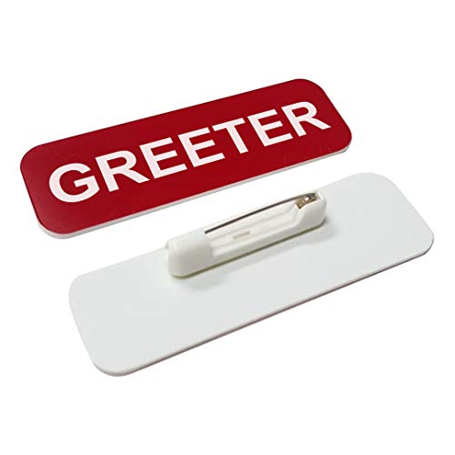 All Quality Badges Greeter 1 x 3 Name Tag Red 10 Pack - Image 3