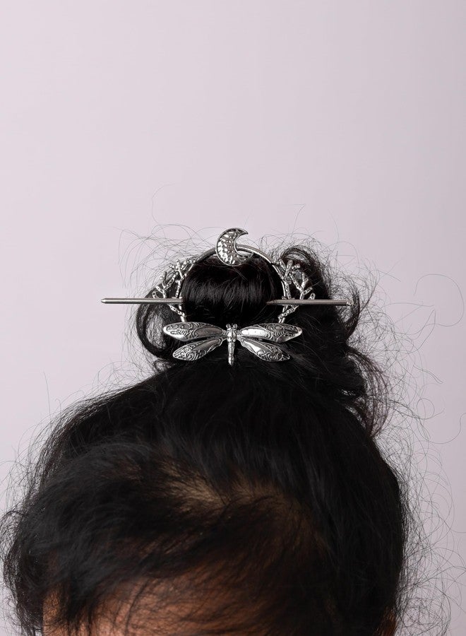 HAQUIL Dragonfly Moon Hairpin Vintage Barrettes for Women Viking Retro Hairpin Jewelry - Image 3