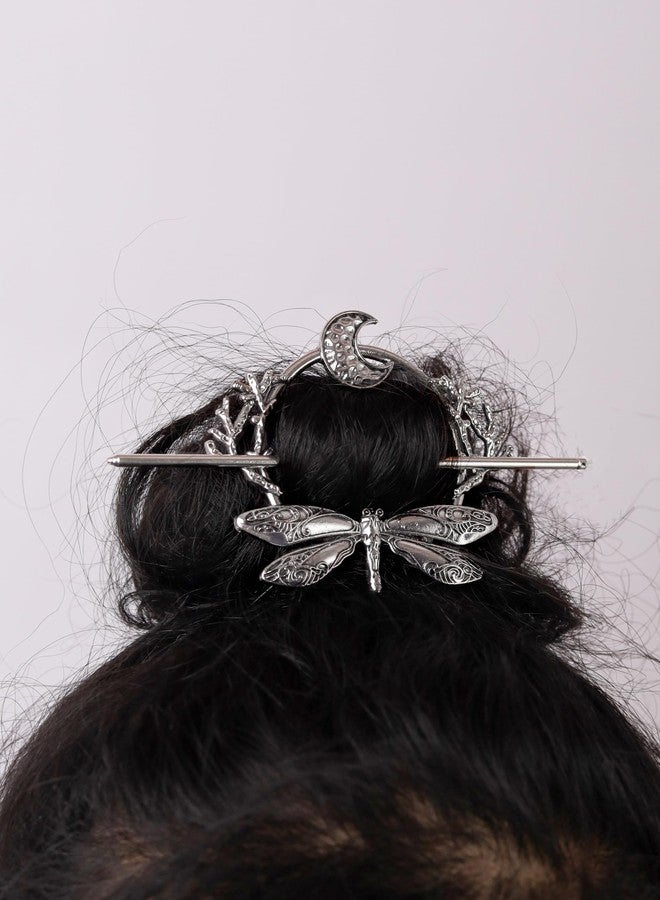HAQUIL Dragonfly Moon Hairpin Vintage Barrettes for Women Viking Retro Hairpin Jewelry - Image 4