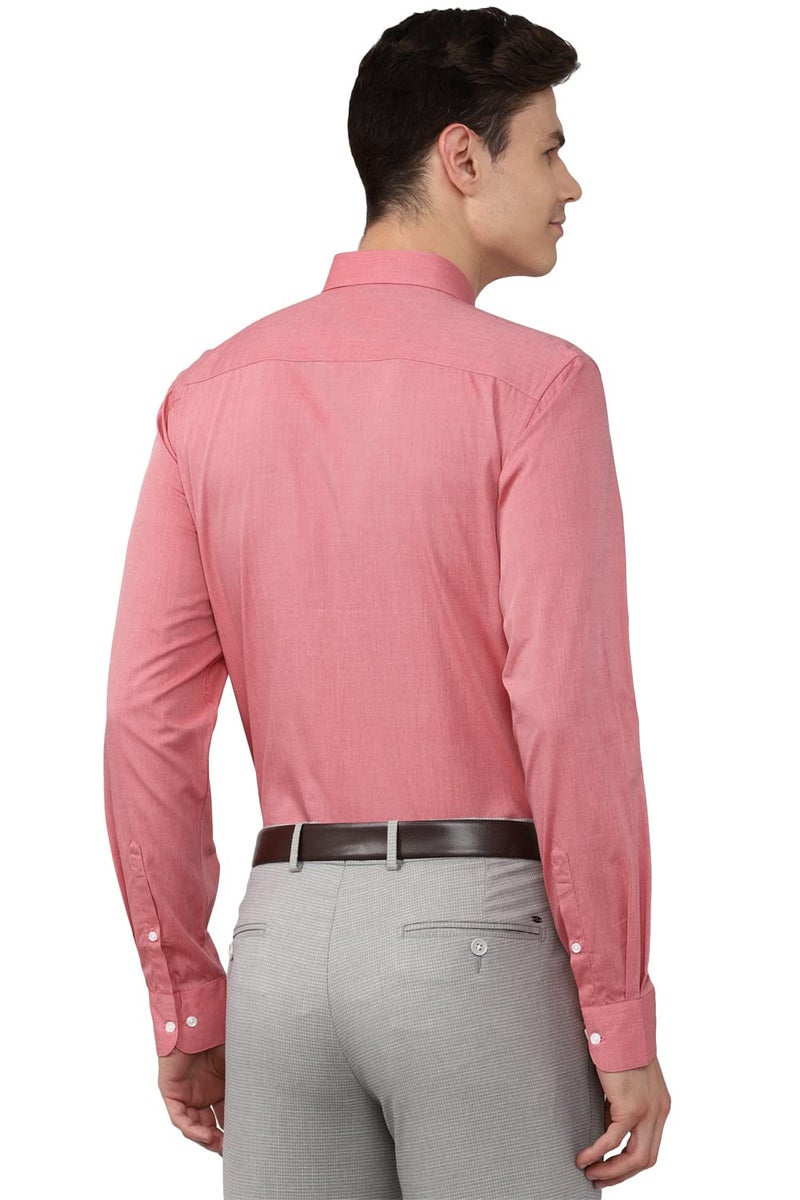 Peter England Men Cotton Slim Fit Shirt (PESFMSLB339309_Red 36) - Image 3