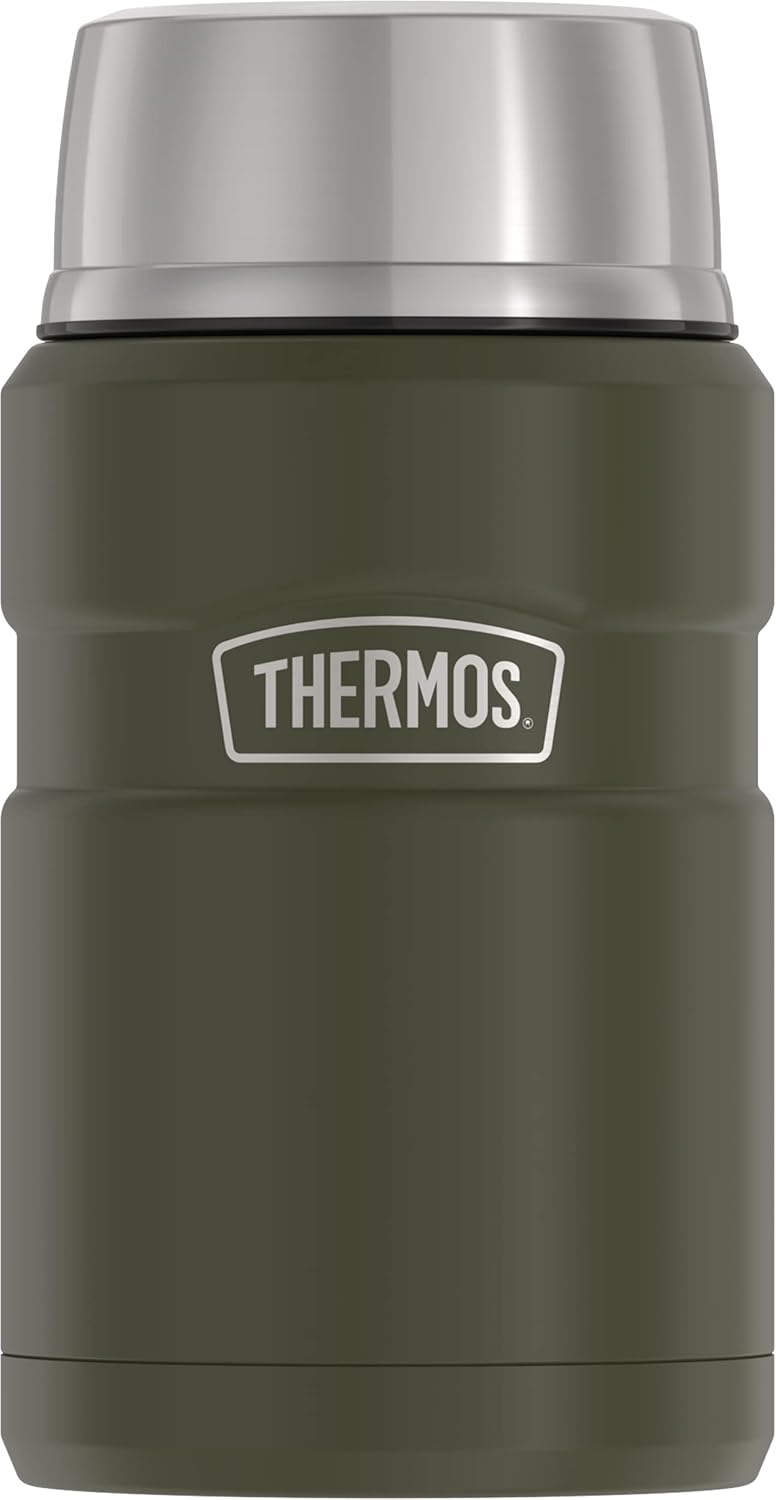 THERMOS STAINLESS STEEL VACUUM INSULATED ARMY GREEN JAR 710ML, SK3020AG, INSULATED FOOD JAR, LUNCH BOX, STORAGE CONTAINER, THERMAL FLASK FOR TRAVEL - Image 1