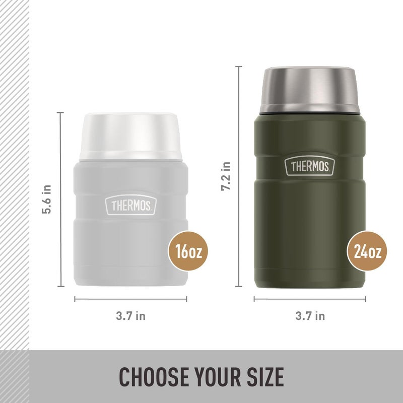 THERMOS STAINLESS STEEL VACUUM INSULATED ARMY GREEN JAR 710ML, SK3020AG, INSULATED FOOD JAR, LUNCH BOX, STORAGE CONTAINER, THERMAL FLASK FOR TRAVEL - Image 5