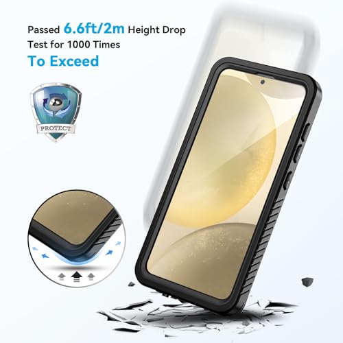 Lanhiem for Samsung Galaxy S24+ Plus Phone Case, IP68 Waterproof Dustproof Case with Built-in Screen Protector, Rugged Full Body Shockproof Protective Cover for Galaxy S24 Plus 6.7 Inch, Black - Image 4
