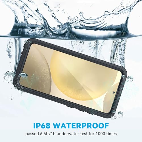 Lanhiem for Samsung Galaxy S24+ Plus Phone Case, IP68 Waterproof Dustproof Case with Built-in Screen Protector, Rugged Full Body Shockproof Protective Cover for Galaxy S24 Plus 6.7 Inch, Black - Image 2