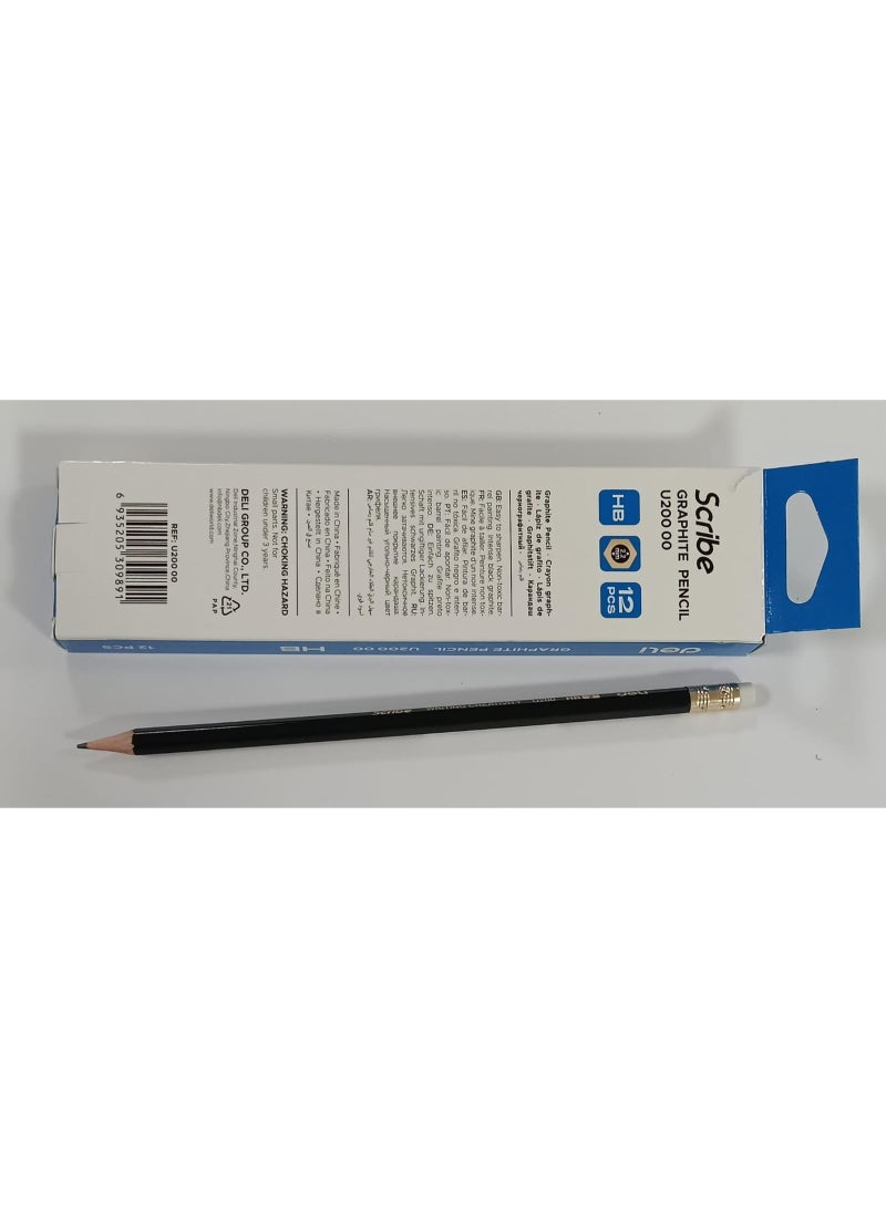 ديلي قلم رصاص جرافيت ديلي U20000 HB، 2.2 مم، عبوة من 12 قلمًا - Image 2