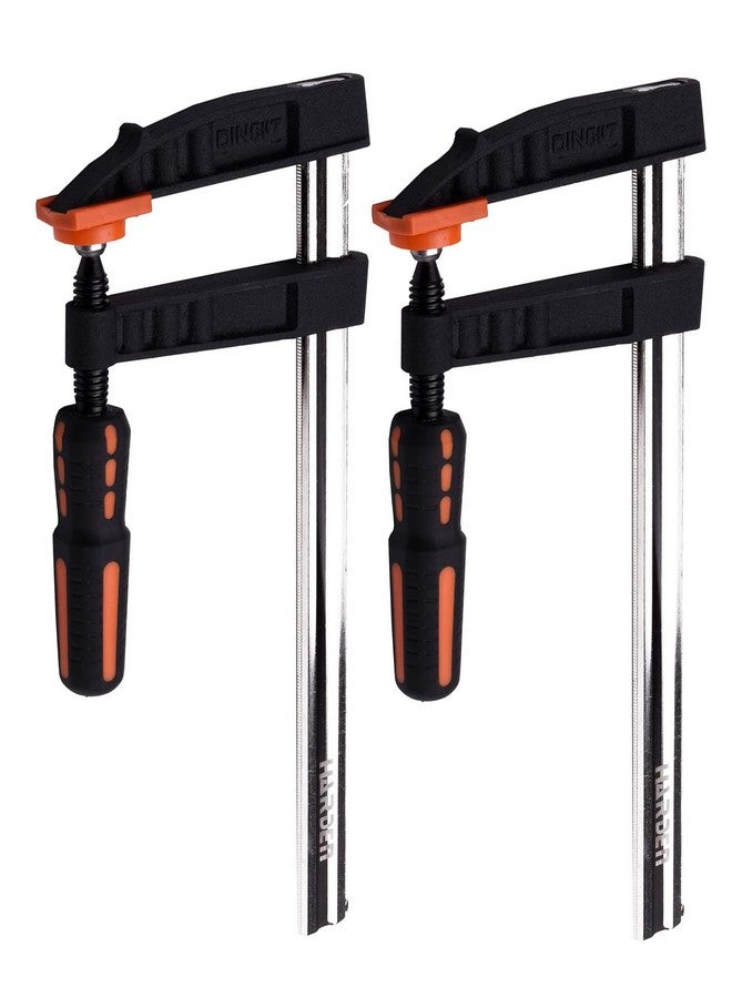 Harden 50mm X 250mm Heavy Duty Wood Working F Clamp - Non-Slip PVC + Rubber Handle, Double-Sided Card Teeth, Strong Clamping - 600302 (Set of 2 Pcs) - Image 1