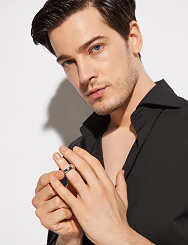 Greenpod 6mm Silver Tungsten Carbide Ring for Men Women Wedding Band High Polished Shiny Domed Comfort Fit Size 7.5 - Image 4