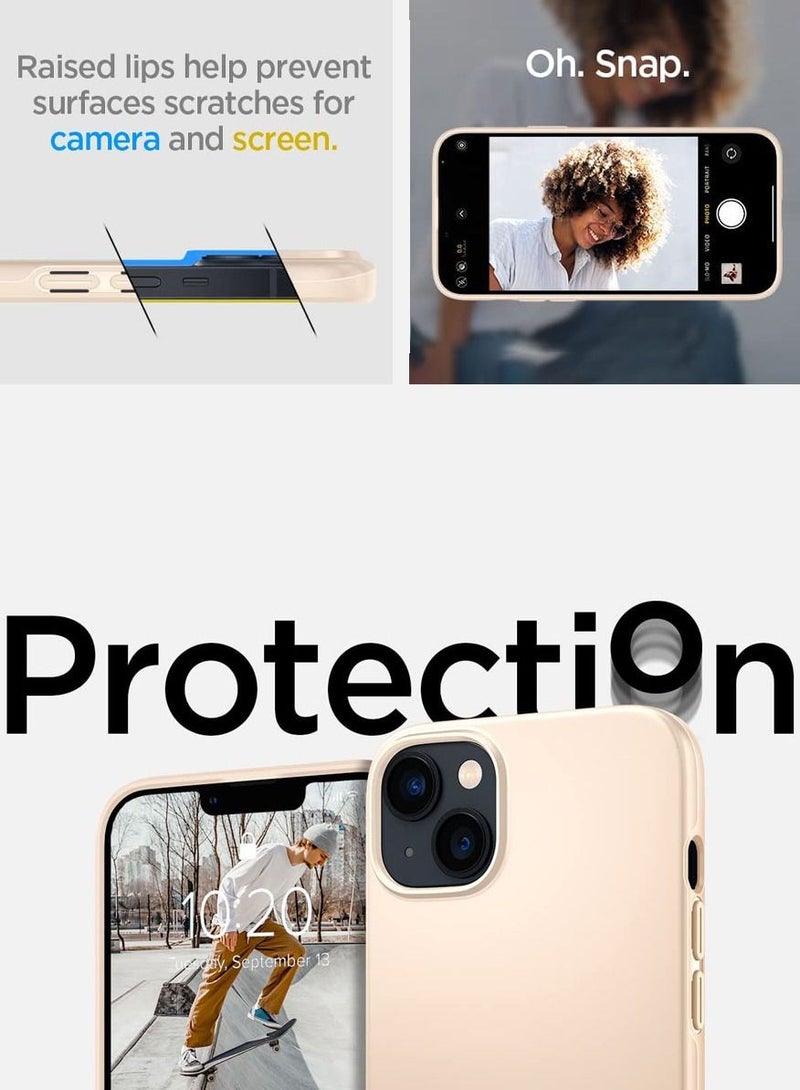 Spigen Thin Fit iPhone 14 Plus Case Cover - Sand Beige  - Image 4