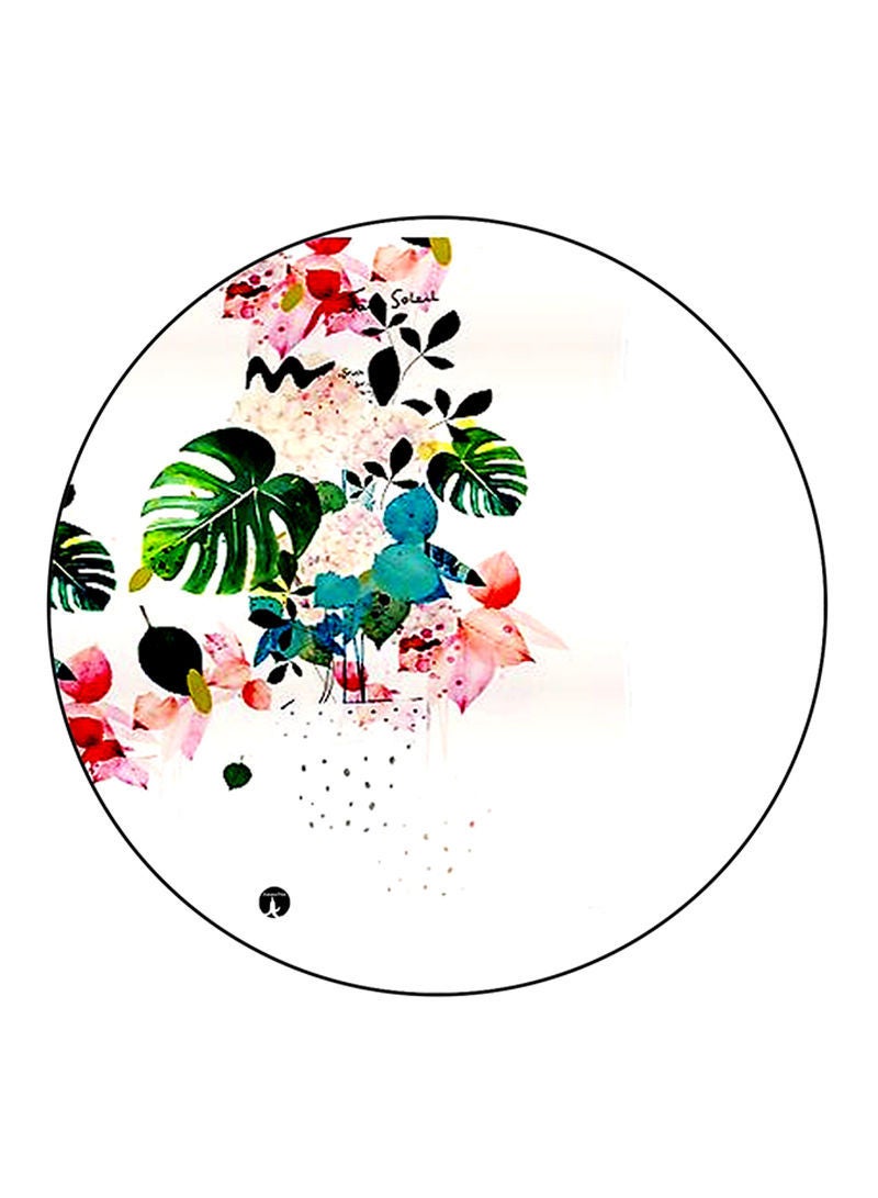 RKN Flowers Printed Mouse Pad  Round  Multicolour