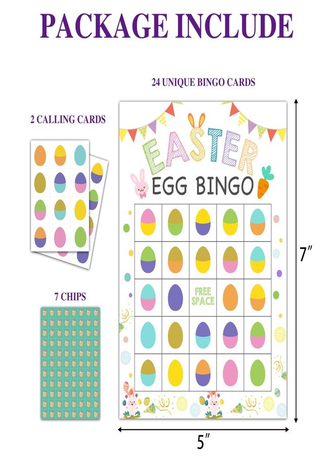 Disfuco Easter Bingo Game, Easter Party Games Outdoor, Easter Egg Hunt Bingo For Adults , Easter Outdoor Activities, Birthday Bingo, Easter Party Favors Supplies Decorations, 24 Players Bingo Game (B02) - Image 2