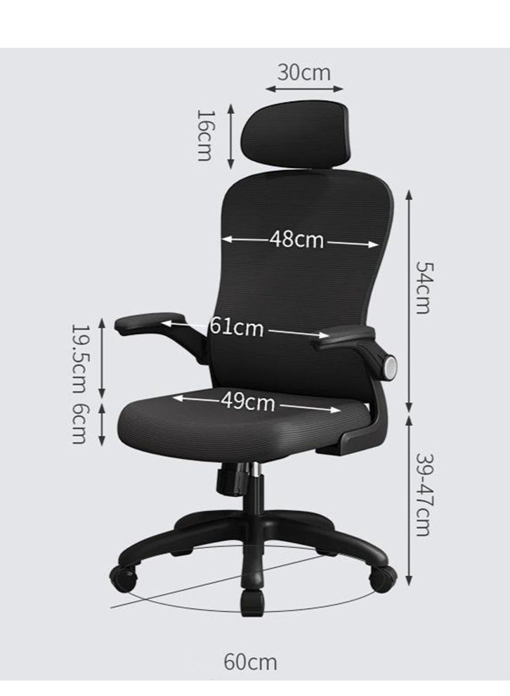 Golden Office Chair Mesh Computer Chair with Adjustable Headrest and Lumbar Support Desk Chair Modern Ergonomic Office Chair With 90° Flip-up Armrest for Home Conference Office - Image 4