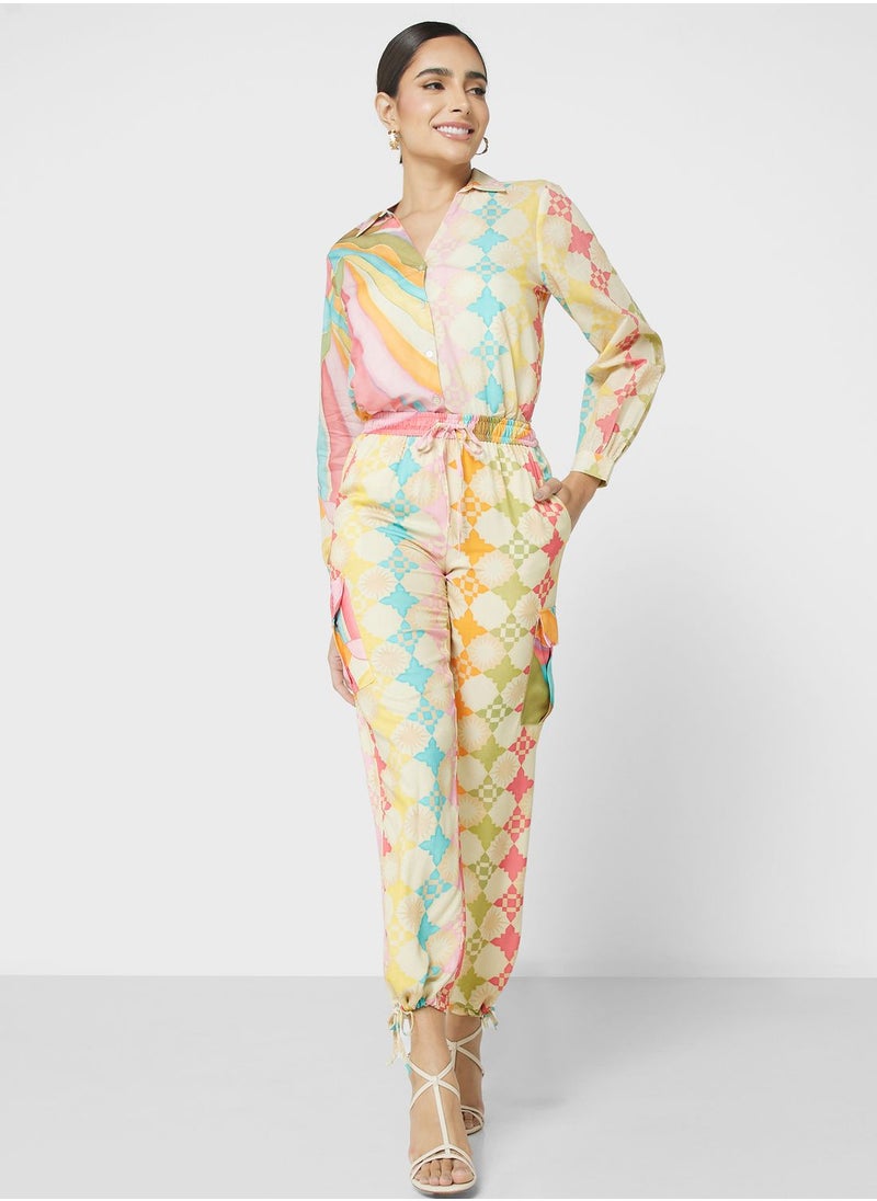 Never fully Dressed - Printed High Waist Pants - Image 1