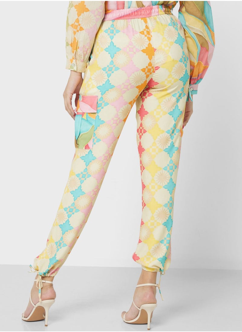 Never fully Dressed - Printed High Waist Pants - Image 1