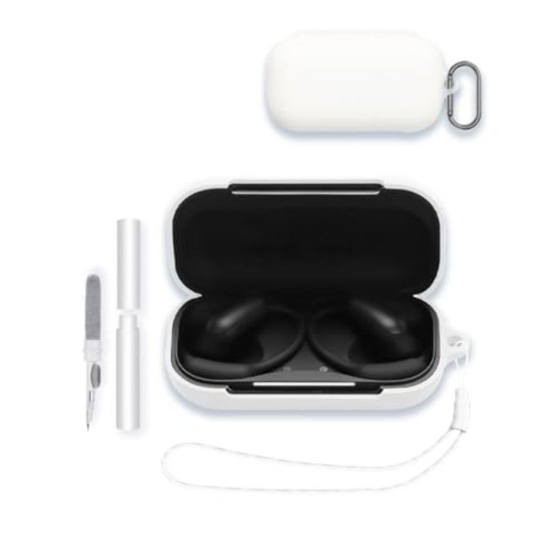 Case for Soundcore AeroFit 2 Pro Earbuds 2026 NEW, WUNIAK Soft Silicone Protective Portable Scratch Shock Resistant Shell with Cleaner Kit and Carabiner and Lanyard for Soundcore AeroFit2Pro - Image 1