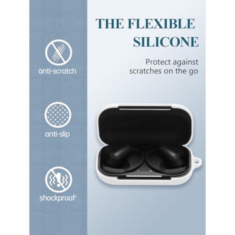 Case for Soundcore AeroFit 2 Pro Earbuds 2026 NEW, WUNIAK Soft Silicone Protective Portable Scratch Shock Resistant Shell with Cleaner Kit and Carabiner and Lanyard for Soundcore AeroFit2Pro - Image 3