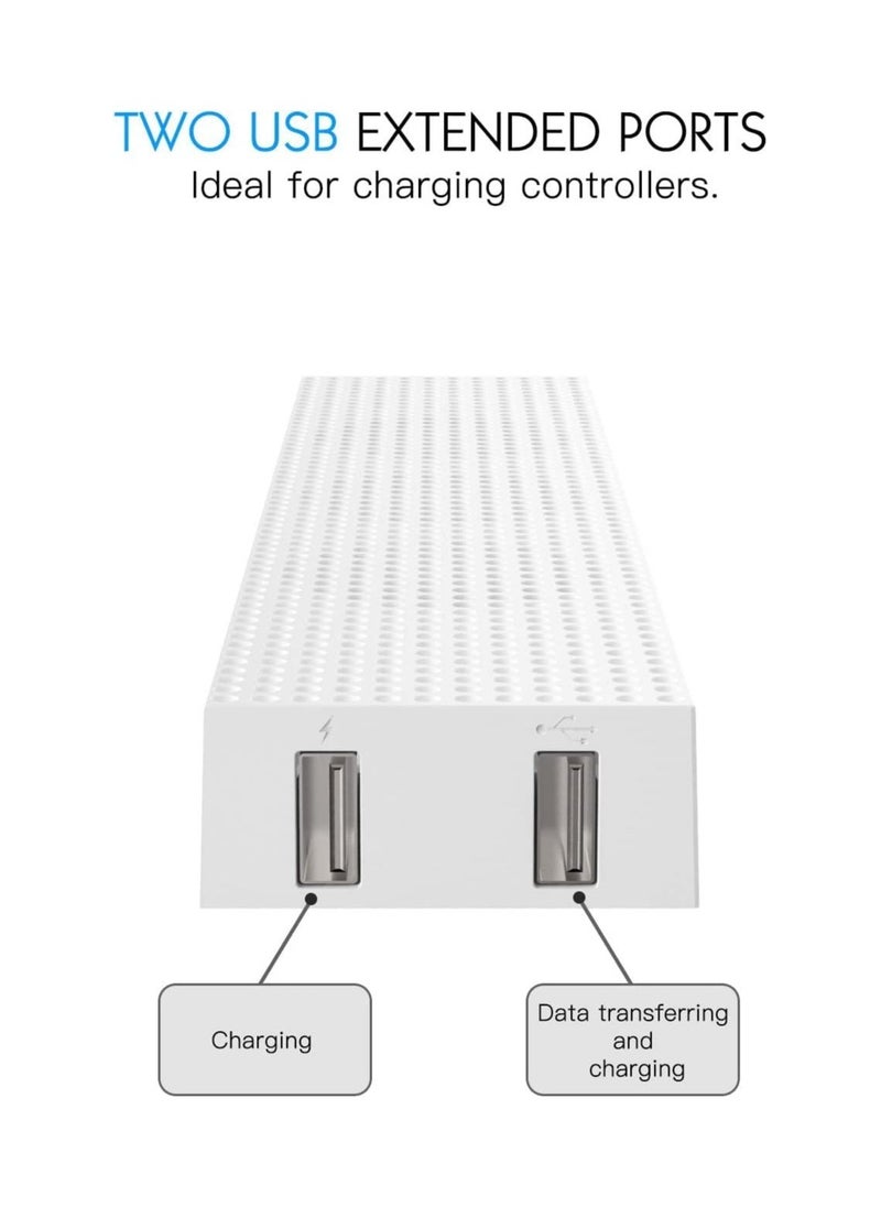 Xbox One S Cooling Fan, Cooling Fan Stand Compatible with Xbox One S with 3 Built-in High Speed Fans, 2-Port USB Charing  Data Syncing and L/H Fan Speed Switch (Only Compatible with Xbox one S) - Image 5