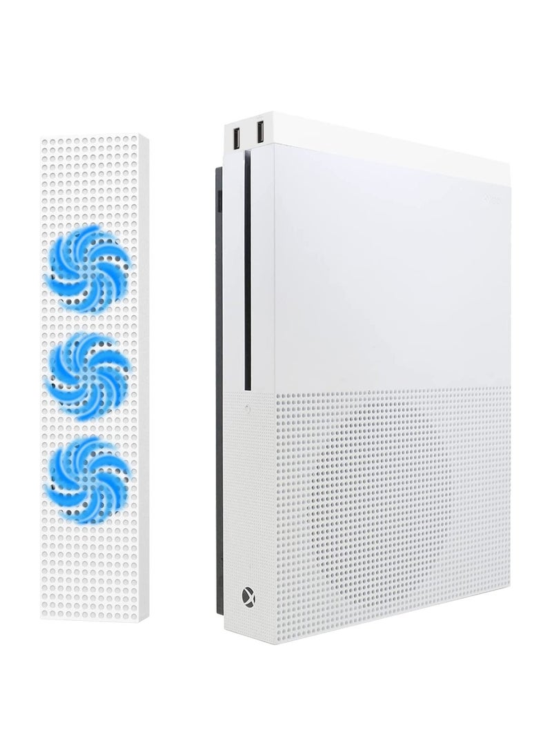Xbox One S Cooling Fan, Cooling Fan Stand Compatible with Xbox One S with 3 Built-in High Speed Fans, 2-Port USB Charing  Data Syncing and L/H Fan Speed Switch (Only Compatible with Xbox one S) - Image 1