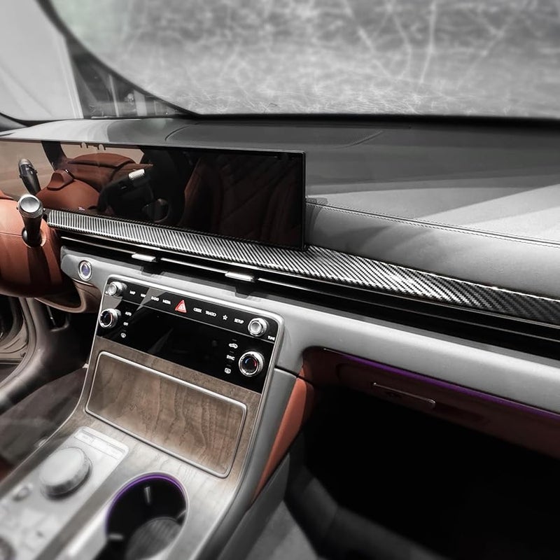 Genesis GV80 2025 غطاء لوحة القيادة من ألياف الكربون لوحة تزيين وحدة التحكم المركزية - Image 4