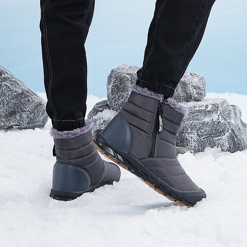 High-Top Snow Boots New Outdoor Sports Leisure Hiking Boots Non-Slip Fleece-Lined Warm Waterproof Cotton Shoes - Image 3