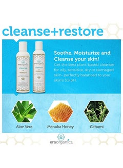 Era Organics Manuka Honey Face Wash For Women And Men Moisturizing Face Wash For Dry Skin With Organic Aloe Vera Soothing Gentle Face Cleanser Made In Usa Sulfate Free Facial Cleanser For Dry Skin 4 Oz  - Image 4
