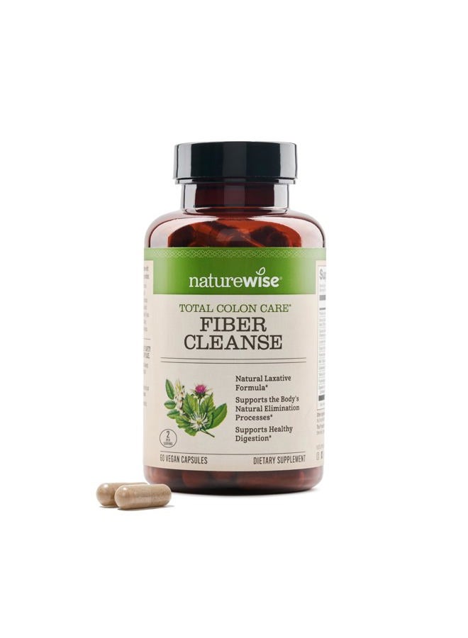 NatureWise Total Colon Care Fiber Cleanse with Herbal Laxatives, Prebiotics, & Digestive Enzymes for Healthy Elimination, Safe Digestion & Weight, Detox, & Gut Health [1 Month Supply - 60 Count] - Image 1