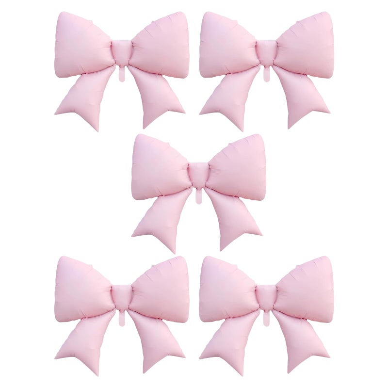 Delphinus 5 PCS Pink Bow Balloons for Wedding Party Decoration, Giant Bow Balloons for Brides' Engagement, Wedding Anniversary, and Women's Birthday Decorations and Party Decorations - Image 1