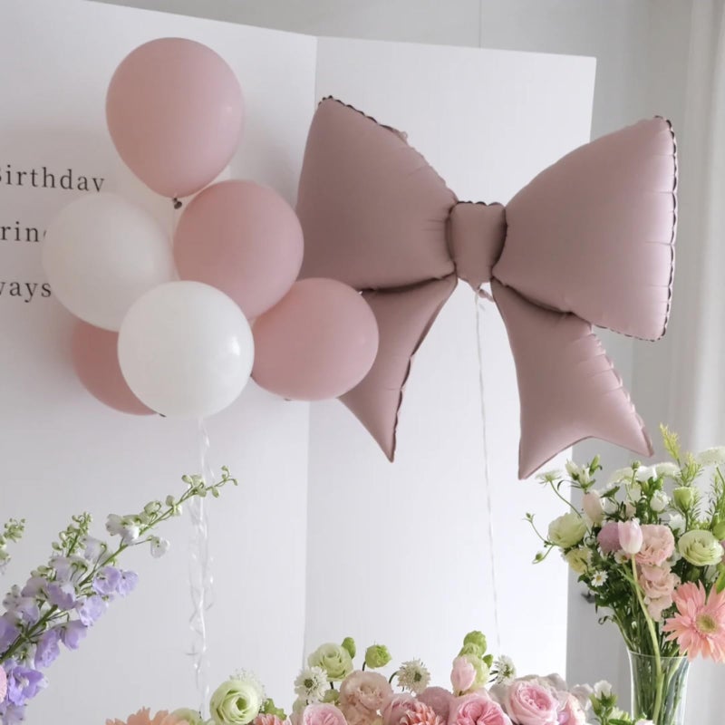 Delphinus 5 PCS Pink Bow Balloons for Wedding Party Decoration, Giant Bow Balloons for Brides' Engagement, Wedding Anniversary, and Women's Birthday Decorations and Party Decorations - Image 5