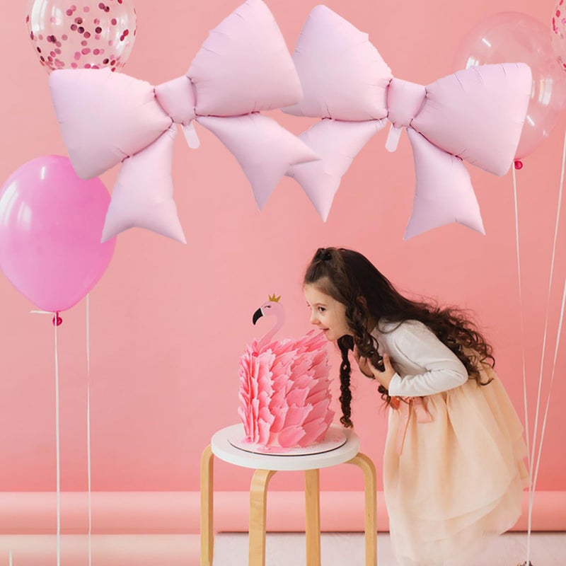 Delphinus 5 PCS Pink Bow Balloons for Wedding Party Decoration, Giant Bow Balloons for Brides' Engagement, Wedding Anniversary, and Women's Birthday Decorations and Party Decorations - Image 4
