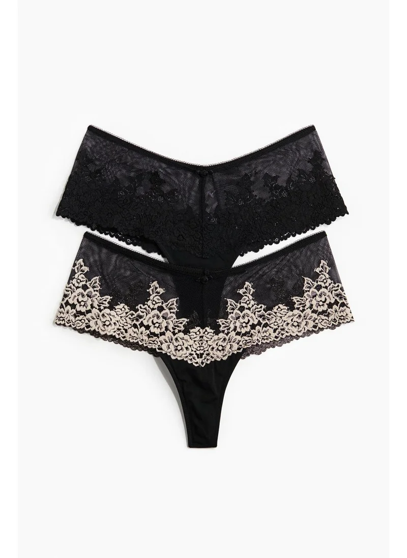 اتش اند ام 2-pack lace hipster thong briefs