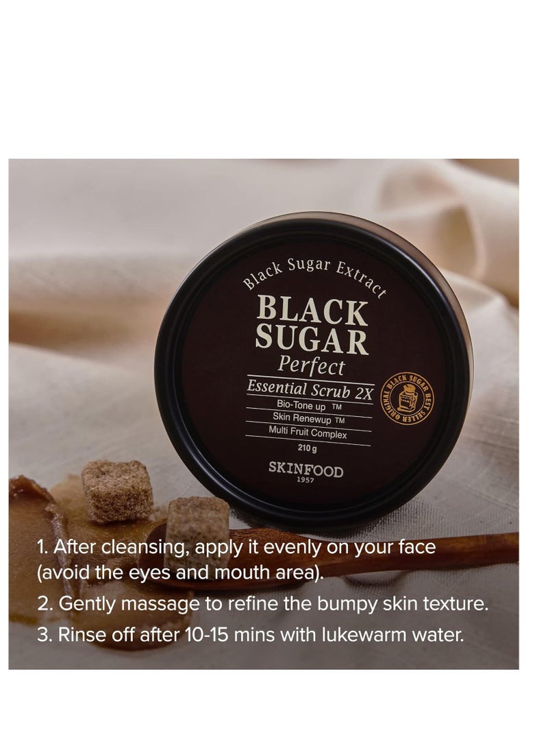 SKIN FOOD Black Sugar Mask Wash Off 4.05 fl. oz.(120g) - Black Sugar Scrub - Sugar Face Scrub to Hydrate and Nourish the Skin - Exfoliating Sugar Scrub - Facial Mask Wash Off Sugar Scrub - Image 4