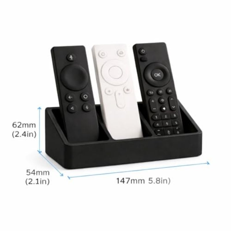 TV Remote Control Holder Organiser, 3-Slot Storage Caddy, Black 3 Slot - Image 5