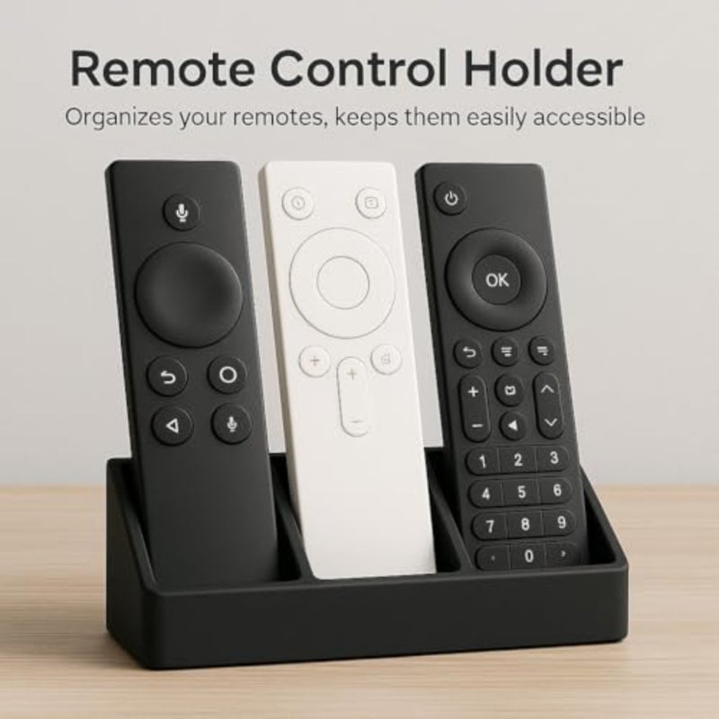 TV Remote Control Holder Organiser, 3-Slot Storage Caddy, Black 3 Slot - Image 4