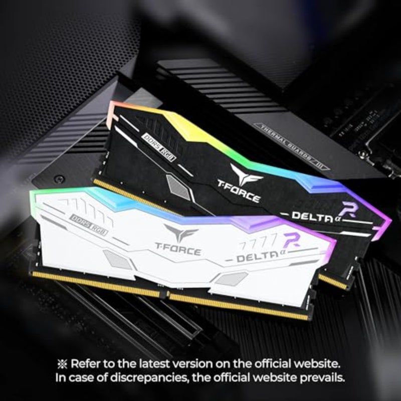 T-Force Delta Alpha RGB DDR5 Ram 64GB Kit 2x32GB 6000MHz (PC5-48000) CL38 Intel XMP 3.0 وAMD Expo وحدة ذاكرة سطح المكتب المتوافقة Ram White FF8D564G6000HC38JDC01 - Image 5