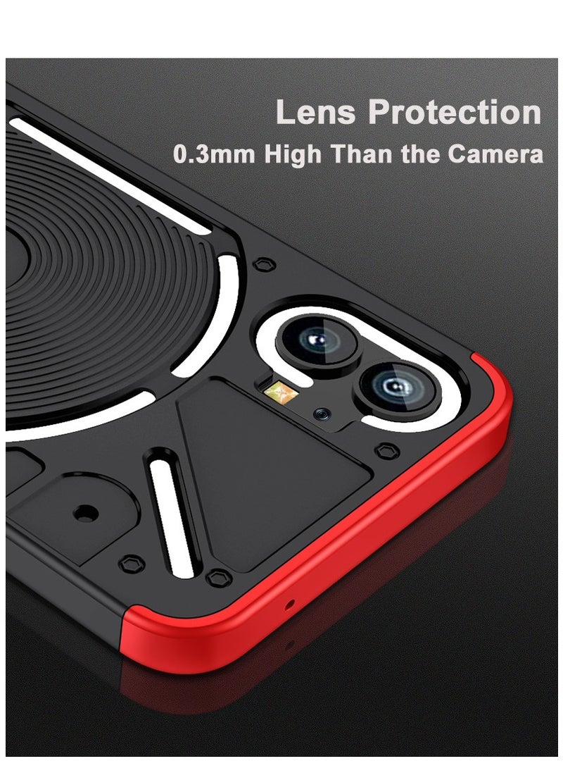 general جراب هاتف Nothing Phone 1 من مادة البولي كربونات الصلبة غير اللامعة غطاء رفيع للغاية واقٍ 360 درجة كامل الجسم مقاوم للصدمات لهاتف Nothing Phone (1) - Image 5