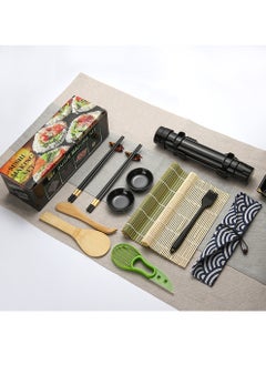Uwals Sushi making kit, sushi rocket launcher drum kit, beginner sushi kit, with bamboo sushi mat, rocket launcher drum, rice paddles, rice spreader, chopsticks, dipping plate, avocado slicer, sushi brush  - Image 1