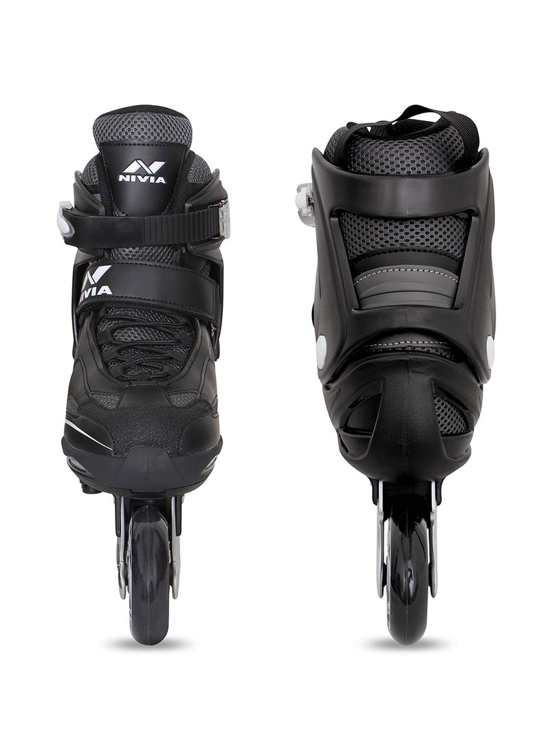 Nivia Super Inline Adjustable Skating Shoes From 32 EUR (UK 1) To 35 EUR (UK 2.5) for Kids 4 - 7 Years | Material : PU (Polyurethane) | Unisex Outdoor/Indoor Skates Shoes with ABEC 7 Bearing - Image 4