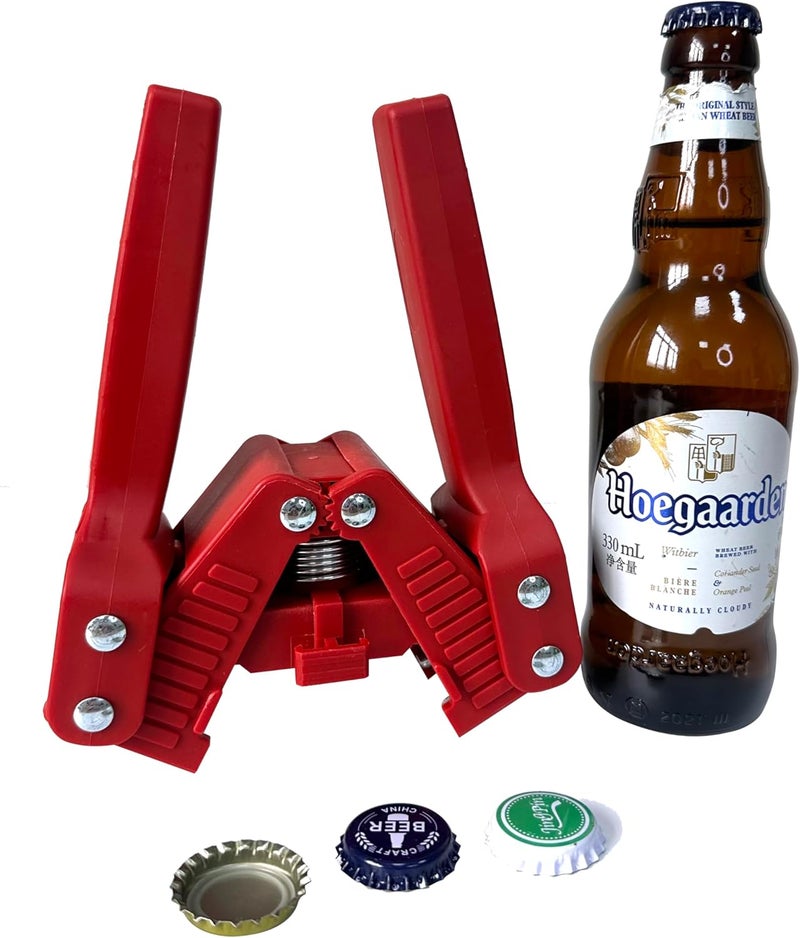 WENNING Manual Beer Bottle Capper Tool with 150 count Beer Bottle Caps,26mm Beer Corking Machine for Home Brewing (RED) - Image 5