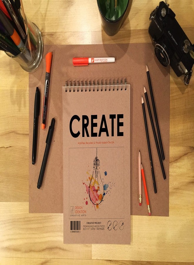 Design Ideation Create. Wire Bound Sketchbook. Top Spine. Multi-Media. (8.5" x 11") WB-50100-TS. (1 Book) - Image 3