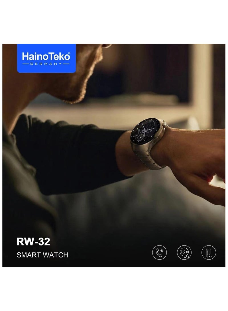 هينو تيكو Haino Teko RW-32 Watch 4 Pro ساعة ذكية AMOLED عرض 3 أزواج شاحن لاسلكي - Image 3